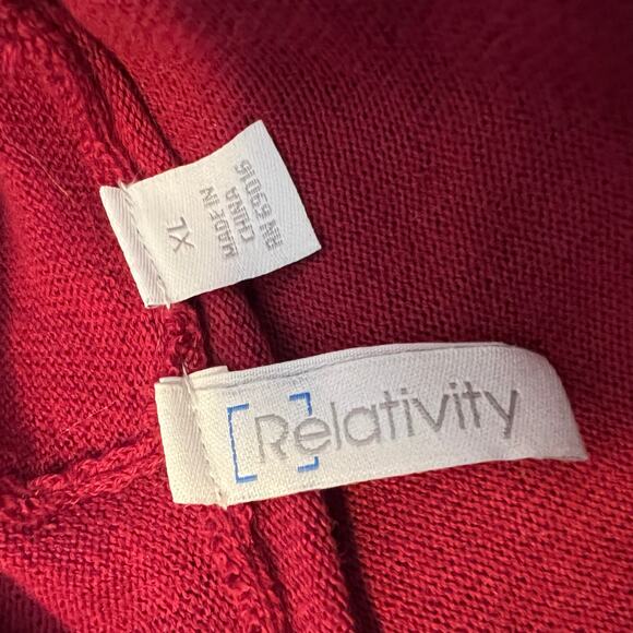 Relativity Women's Dark Red Long Sleeve Hooded Knit Cardigan - Size XL - NWT - Picture 6 of 10